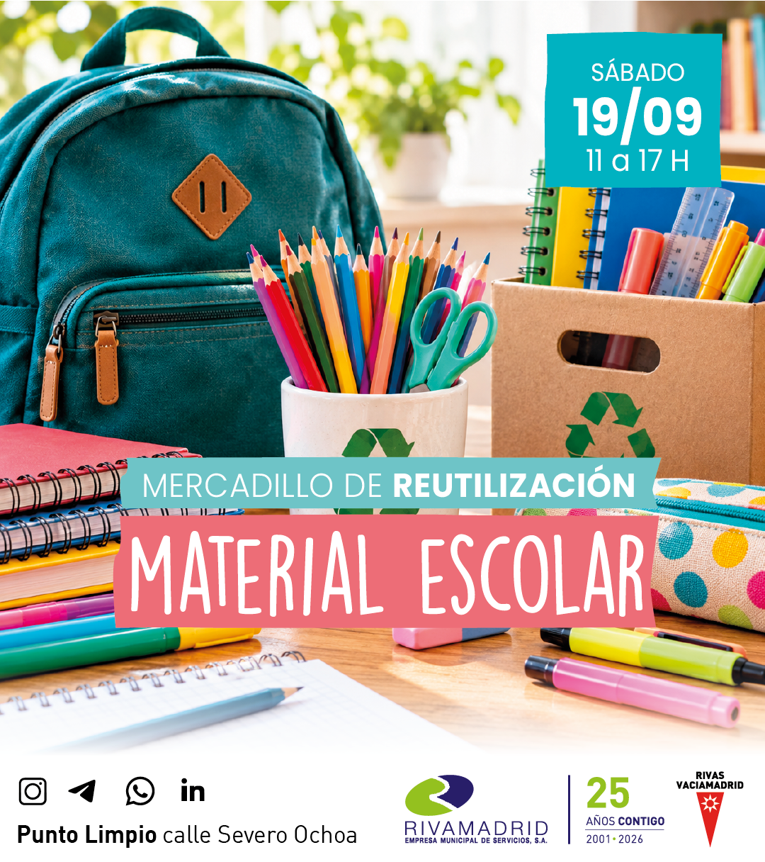Mercadillo de Reutilización. Septiembre Material Escolar
