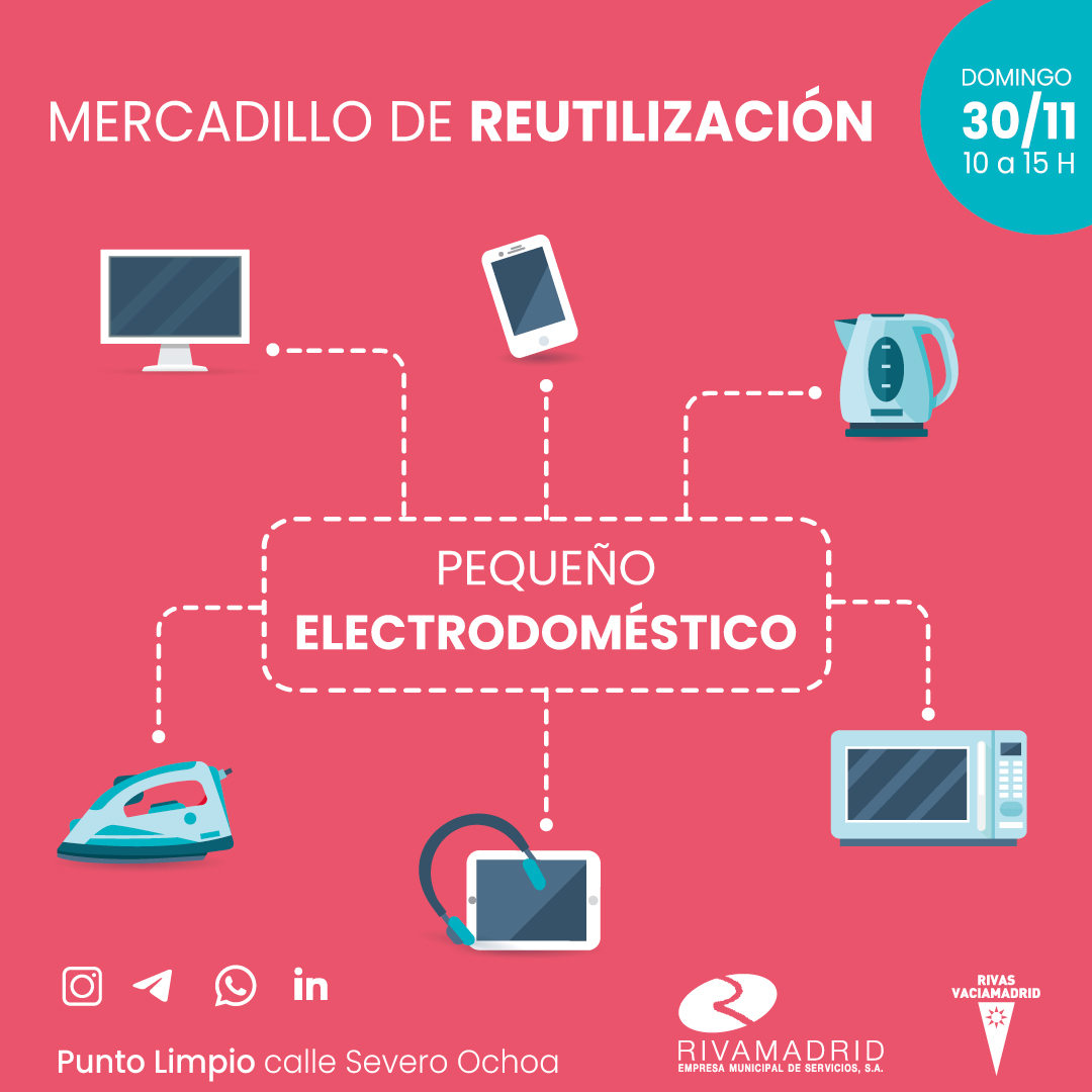 Mercadillo de Reutilización. Pequeño electrodoméstico y otros aparatos eléctricos y electrónicos