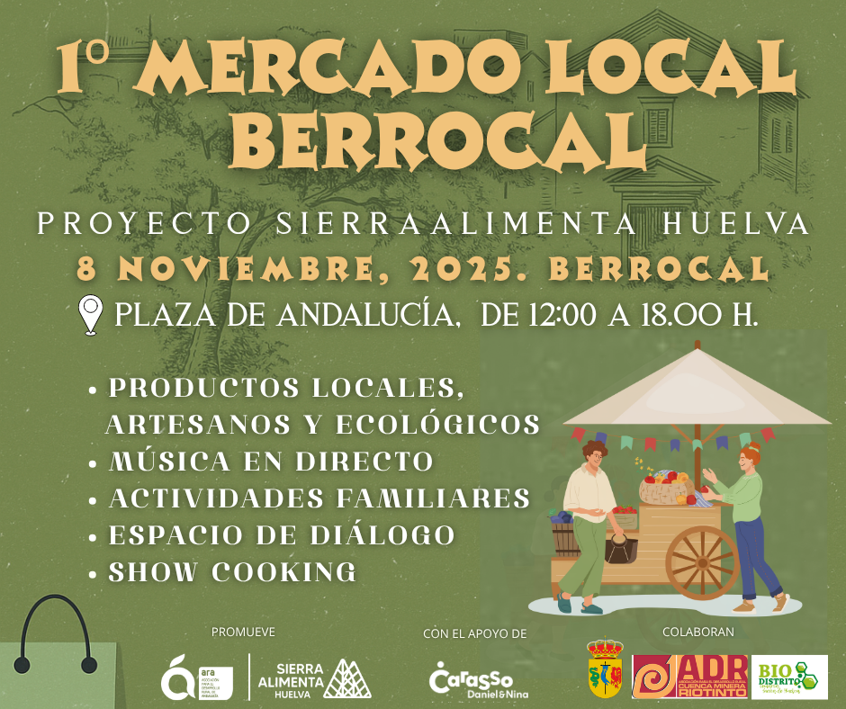 Berrocal celebra el 8 de noviembre su primer Mercado Local del proyecto Sierra Alimenta Huelva
