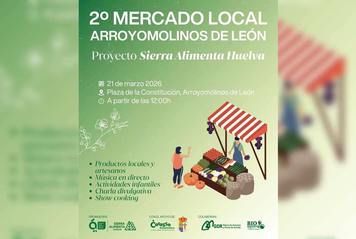 Arroyomolinos de León acoge el segundo Mercado Local del proyecto SierraAlimenta Huelva