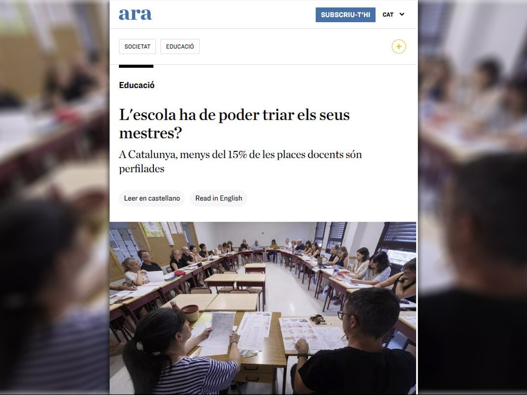 Entrevista a Manel Salas al diari ARA.