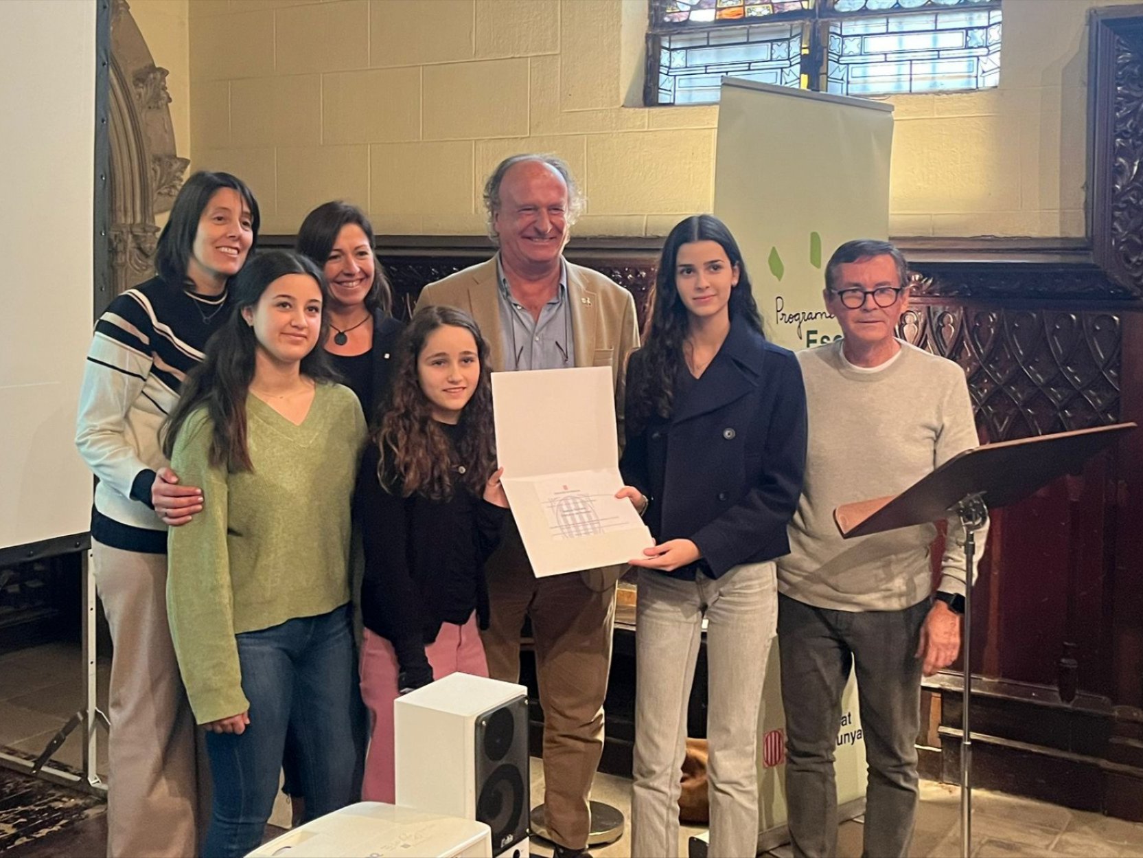 Representants de Vedruna Vilafranca al lliurament del Premi Escoles Verdes 2024.