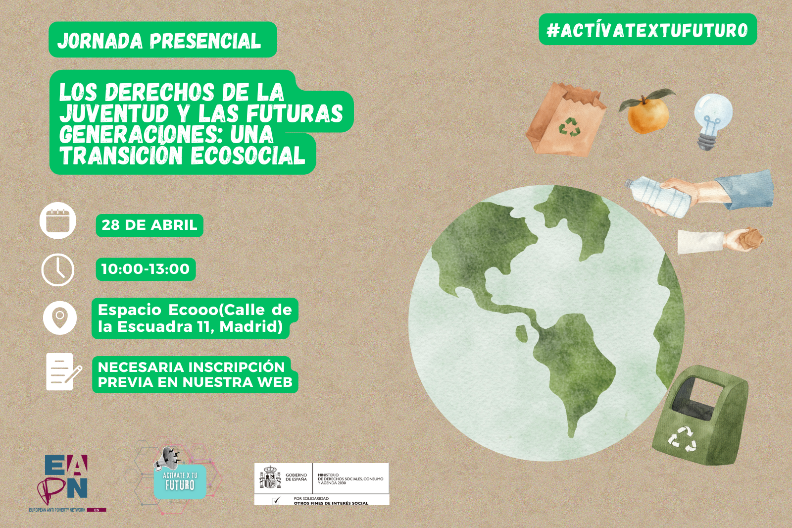 Jornada presencial Los derechos de la juventud y transición ecosocial