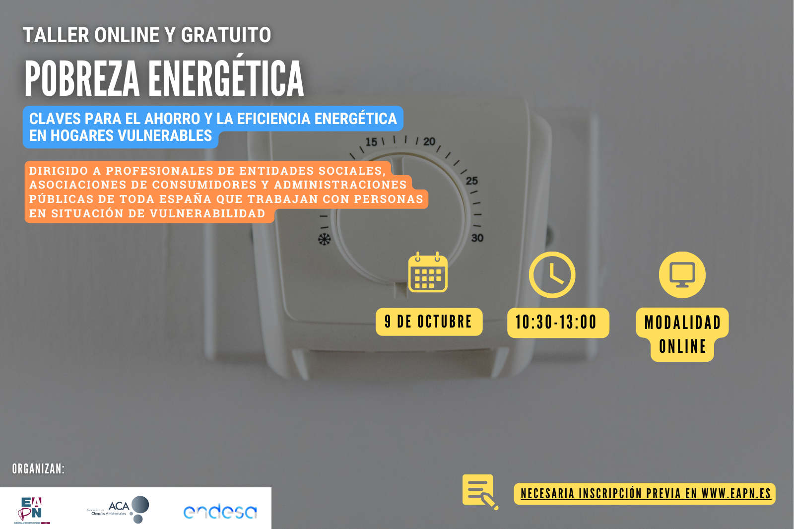 Taller pobreza energética dirigido a profesionales de todo el Estado